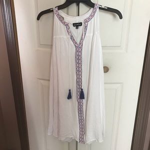 White dress with aztec print